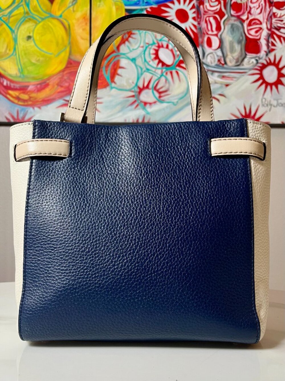 Kate Spade New York Colorblock Pebbled Leather Satchel Crossbody - Picture 3 of 13